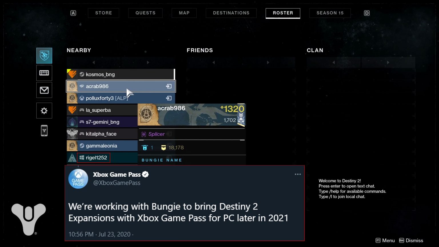 New Image Teases Destiny 2 Plus Expansions On Xbox Game Pass For PC